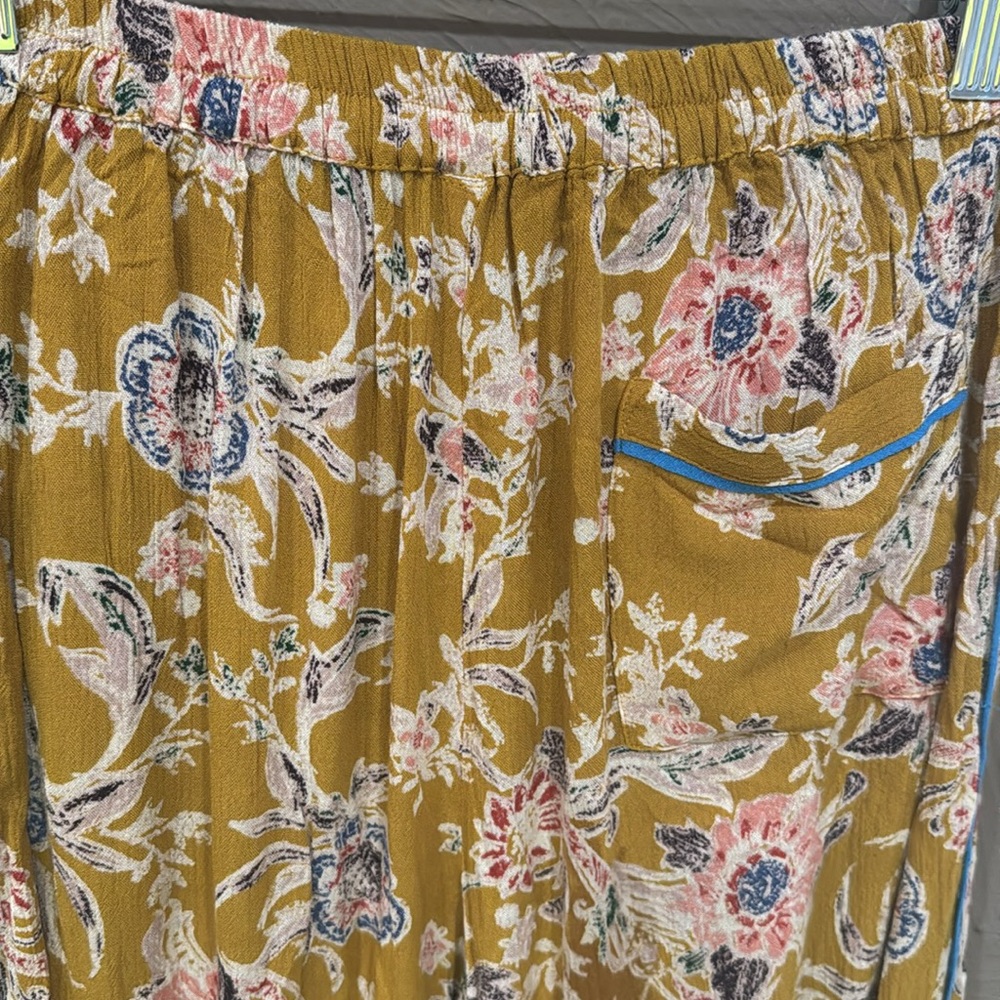 Floral Mustard Maxi Skirt - Picture 3 of 4